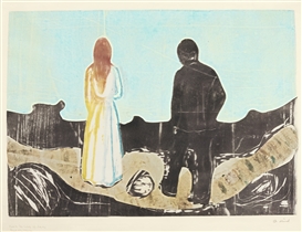 TWO HUMAN BEINGS. THE LONELY ONES (W. 157; SCH. 133) by Edvard Munch
